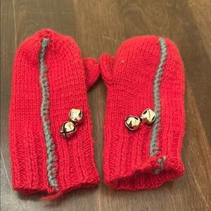 Vintage Handmade Kids Mittens with Bells